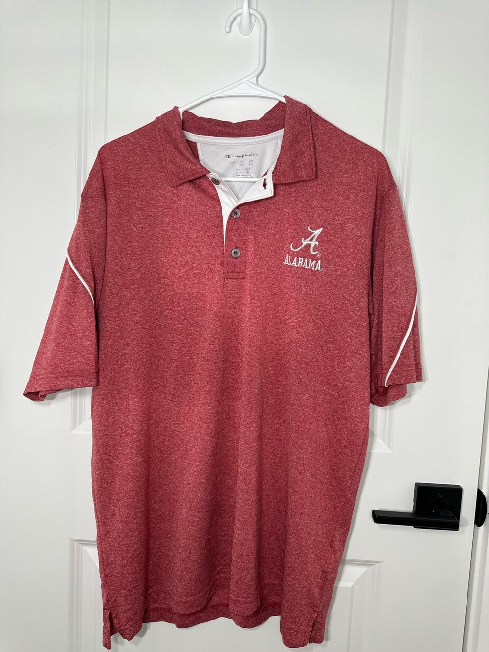Champion Men's Alabama Heather Crimson Polo with White Trim